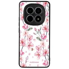 Mobiwear Glossy lesklé pouzdro na Xiaomi Redmi Note 15 5G růžové květy tok és táska