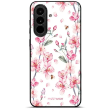 Mobiwear Glossy Samsung Galaxy A37 5G fényes tok - G033G, rózsaszín virágok tok és táska