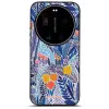 Mobiwear Glossy Xiaomi 17 Ultra fényes tok - G037G, kék virágok