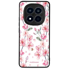 Mobiwear Glossy Xiaomi Redmi Note 15 Pro 4G fényes tok - G033G, rózsaszín virágok tok és táska