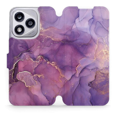 Mobiwear Honor 400 Lite lila márvány mintás flipes tok tok és táska