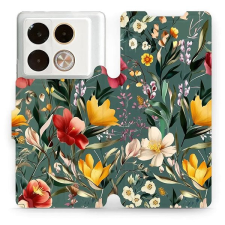 Mobiwear Infinix Note 40 Pro / Note 40 Pro+ 5G flip tok - zöld rét tok és táska