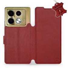 Mobiwear Infinix Note 40 sötétpiros bőr flip tok (5906511888241) tok és táska