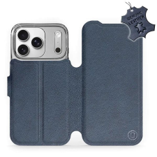 Mobiwear Kožené flip pouzdro pro Apple iPhone 17 Pro modré tok és táska