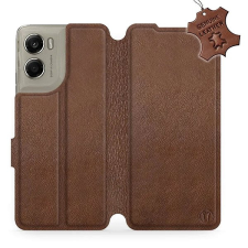 Mobiwear Kožené flip pouzdro pro Motorola Edge 70 hnědé tok és táska