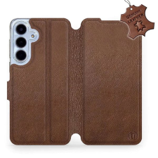 Mobiwear Kožené flip pouzdro pro Samsung Galaxy S25 FE hnědé tok és táska