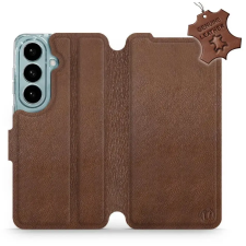 Mobiwear Kožené flip pouzdro pro Samsung Galaxy S26 - hnědé tok és táska