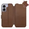 Mobiwear Kožené flip pouzdro pro Xiaomi POCO X8 Pro - hnědé
