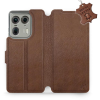 Mobiwear Leather Mobiwear flip book for Motorola EDGE 50 Ultra - Brown - L_BRS (5906511280625)