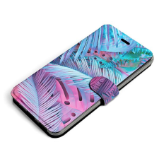 Mobiwear MG10S Vivo V21 5G flipes tok - lila és kék levelek tok és táska