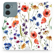 Mobiwear Motorola Moto E15 flip tok - mezei virágok (5906511825512) tok és táska
