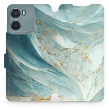 Mobiwear Motorola Moto E15 flip tok - zöldes márvány (5906511825642) tok és táska