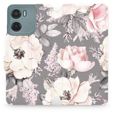 Mobiwear Motorola Moto G05 flip tok - virágok (5906511822016) tok és táska
