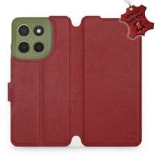 Mobiwear Motorola Moto G15 sötétpiros bőr flip tok (5906511823563) tok és táska