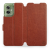 Mobiwear Motorola Moto G55 5G barna flip tok (5906511904071)