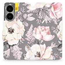 Mobiwear POCO X7 Pro flip tok - virágok (5906511684980) tok és táska