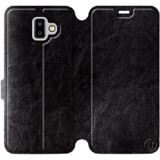 Mobiwear Samsung Galaxy J6 Plus 2018 fekete flipes tok szürke belsővel tok és táska