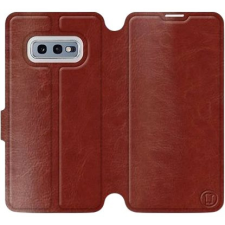 Mobiwear Samsung Galaxy S10e barna flipes tok szürke belsővel tok és táska