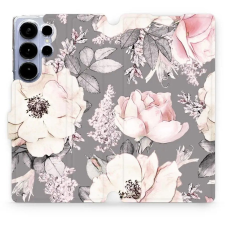 Mobiwear Samsung Galaxy S25 Ultra flip tok - virágok (5906511689602) tok és táska