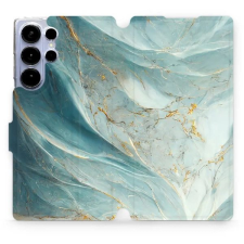 Mobiwear Samsung Galaxy S25 Ultra flip tok - zöldes márvány tok és táska