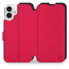 Mobiwear Soft Touch Apple iPhone 16 Plus piros / fekete flip tok (5906511375635)