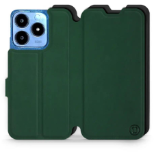 Mobiwear Soft Touch flip book for Realme C63 - Green &amp; Black (5906511380158) tok és táska