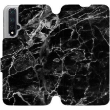 Mobiwear V056P Honor 20 fekete márványmintás flipes tok (5903226918676) tok és táska