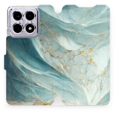 Mobiwear Xiaomi 14T flip tok - zöldes márvány tok és táska