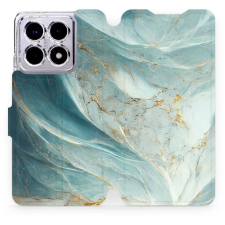 Mobiwear Xiaomi 14T flip tok - zöldes márvány (5906511510623) tok és táska