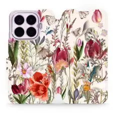 Mobiwear Xiaomi 17T flip tok - MP01S, virágos rét tok és táska
