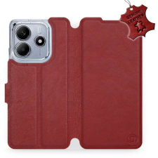 Mobiwear Xiaomi Redmi Note 14 5G sötétpiros bőr flip tok tok és táska