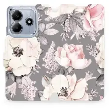 Mobiwear Xiaomi Redmi Note 14 5G virág mintás flipes tok tok és táska