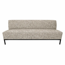  Modern beige-barna étkezőpad háttámlával – kárpitozott étkező kanapé fekete fém lábbal bútor