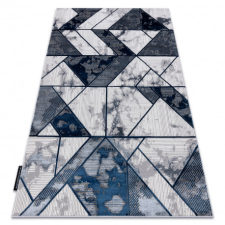 Modern DE LUXE 632 Geometriai - Structural krém / sötétkék 180x270 cm lakástextília