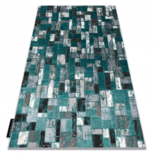 Modern DE LUXE 6768 Geometriai - Structural zöld / antracit 140x190 cm lakástextília