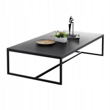 MODERN LOFT téglalap alakú sima asztal 120x60x42 CM INDUSTRIAL FEKETE bútor