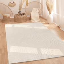  Modern skandináv mintás puha krém szőnyeg I. 120 cm átmérőjű lakástextília