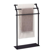 Modern szabadon álló 3 karú acél törölközőtartó fekete 86x51x19 cm 10038721 fürdőszoba kiegészítő