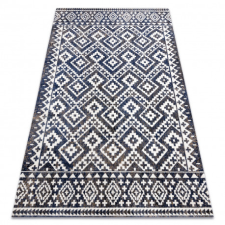 Modern szőnyeg MUNDO E0561 gyémánt, cikcakk 3D szabadtéri kék / bézs 200x290 cm lakástextília