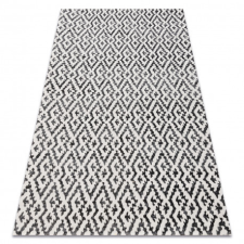 Modern szőnyeg MUNDO E0621 geometriai szabadtéri bézs / fekete 200x290 cm lakástextília