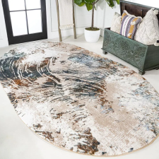  Modern szőnyeg Mykonos 7912 (Grey-Gold) Ovális 60x80cm Szürke-Arany lakástextília