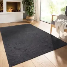  Modern szőnyeg Rio 3D Lorey (Antracit) 240x330cm Sötét Szürke lakástextília