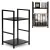 ModernHome Könyvespolc, ModernHome CWJ302448, 48,5 x 29 x 23,5 cm, fekete, 2 polcos, fém váz, MDF polc, padlóvédő lábak