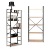 ModernHome Könyvespolc, ModernHome CWJ6024144LG, 144 x 58,5 x 23,5 cm, vad tölgy, 5 polcos, fém váz, MDF polc, falhoz rögzíthető
