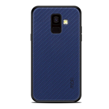 MOFI HONOR műanyag telefonvédő (szilikon keret, bőr hatású hátlap, fonott minta) SÖTÉTKÉK [Samsung Galaxy A6 (2018) SM-A600F] (5996457780785) tok és táska