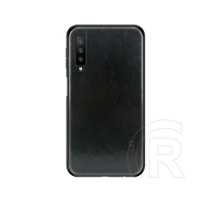 MOFI Samsung Galaxy A7 (2018) tok (szilikon keret, bőr hatású hátlap, fekete) tok és táska