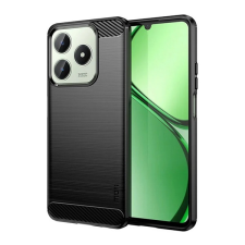 MOFI szilikon telefonvédő (ütésállóság, légpárnás sarok, szálcsiszolt, karbon minta) FEKETE Realme C61 4G tok és táska