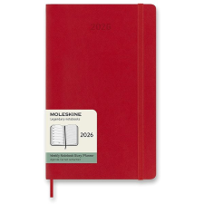Moleskine 2026 L týdenní, měkké desky, červený naptár, kalendárium