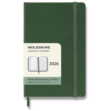 Moleskine 2026 S týdenní, tvrdé desky, zelený naptár, kalendárium