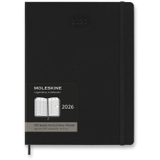 Moleskine 2026 XL PRO vertikální týdenní, tvrdé desky, černý naptár, kalendárium